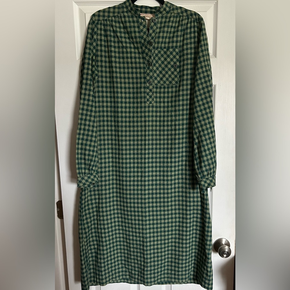 Aunt Abigail’s Attic Vintage Cottage Core Homesteader Dress Green Gingham Sz 14
